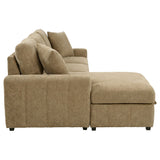 Pastrana Sleeper Sectional Sofa with LAF Chaise - Camel Fabric with Wide Track Arms – view 9