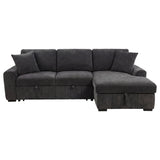 Pastrana Sleeper Sectional Sofa with Right-Facing Chaise - Charcoal Grey Fabric with Track Arms – view 4