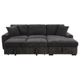 Pastrana Sleeper Sectional Sofa with Right-Facing Chaise - Charcoal Grey Fabric with Track Arms – view 5