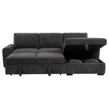 Pastrana Sleeper Sectional Sofa with Right-Facing Chaise - Charcoal Grey Fabric with Track Arms – view 6
