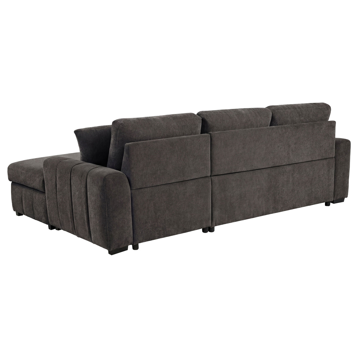 Pastrana Sleeper Sectional Sofa with Right-Facing Chaise - Charcoal Grey Fabric with Track Arms – view 7