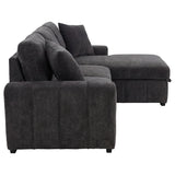 Pastrana Sleeper Sectional Sofa with Right-Facing Chaise - Charcoal Grey Fabric with Track Arms – view 9