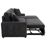 Pastrana Sleeper Sectional Sofa with Right-Facing Chaise - Charcoal Grey Fabric with Track Arms – view 10