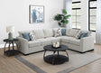 Ashford Sleeper Sectional Sofa - Greige Chenille with Pull-Out Memory Foam Bed & 6 Accent Pillows – view 1