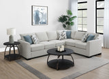 Ashford Sleeper Sectional Sofa - Greige Chenille with Pull-Out Memory Foam Bed & 6 Accent Pillows – view 1