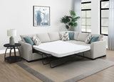 Ashford Sleeper Sectional Sofa - Greige Chenille with Pull-Out Memory Foam Bed & 6 Accent Pillows – view 3