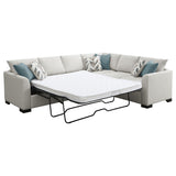Ashford Sleeper Sectional Sofa - Greige Chenille with Pull-Out Memory Foam Bed & 6 Accent Pillows – view 5