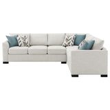 Ashford Sleeper Sectional Sofa - Greige Chenille with Pull-Out Memory Foam Bed & 6 Accent Pillows – view 6