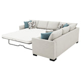 Ashford Sleeper Sectional Sofa - Greige Chenille with Pull-Out Memory Foam Bed & 6 Accent Pillows – view 8