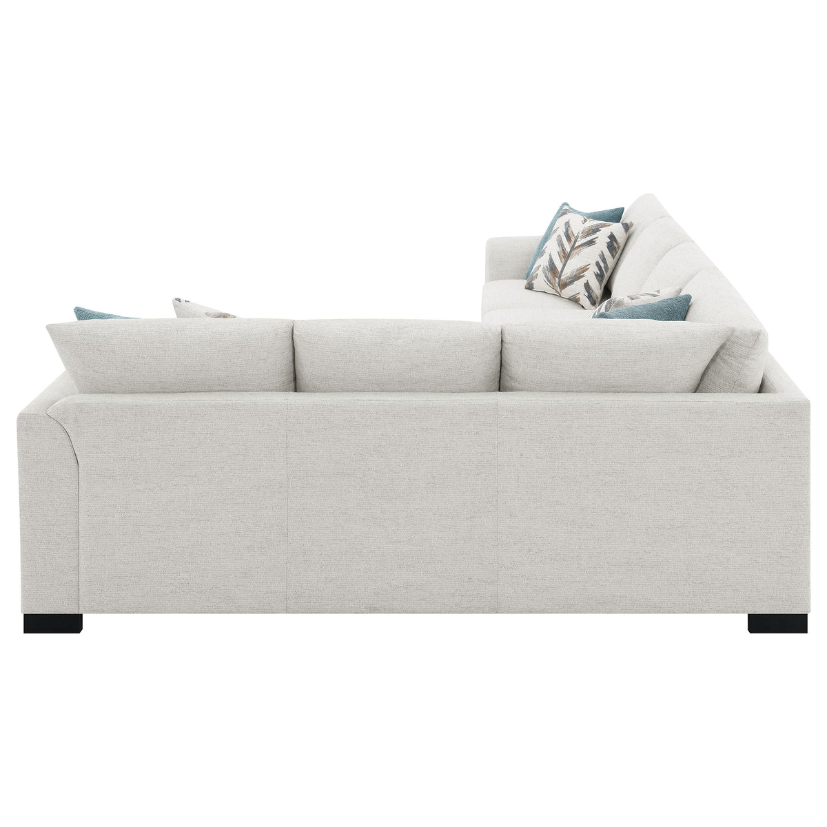 Ashford Sleeper Sectional Sofa - Greige Chenille with Pull-Out Memory Foam Bed & 6 Accent Pillows – view 9