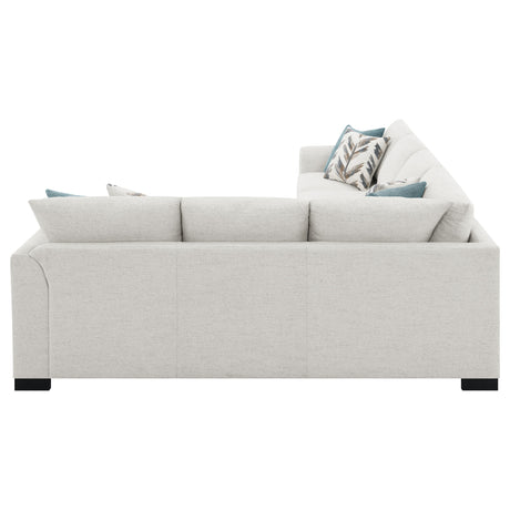 Ashford Sleeper Sectional Sofa - Greige Chenille with Pull-Out Memory Foam Bed & 6 Accent Pillows – view 9