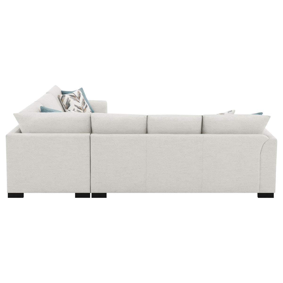 Ashford Sleeper Sectional Sofa - Greige Chenille with Pull-Out Memory Foam Bed & 6 Accent Pillows – view 11