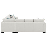 Ashford Sleeper Sectional Sofa - Greige Chenille with Pull-Out Memory Foam Bed & 6 Accent Pillows – view 11