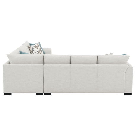 Ashford Sleeper Sectional Sofa - Greige Chenille with Pull-Out Memory Foam Bed & 6 Accent Pillows – view 11