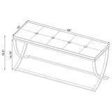 Walton Tufted Leatherette Accent Bench - Black Upholstery on Polished Chrome Frame – view 5