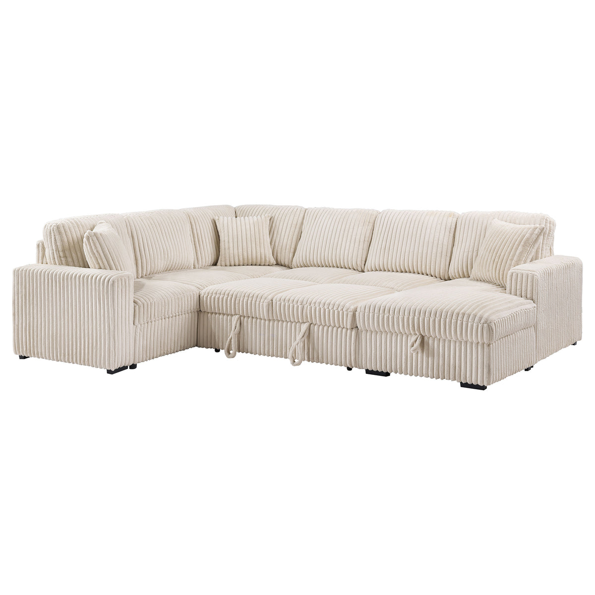 Devonshire Sleeper Sectional with Pop-Up Bed & Storage Chaise - Camel Corduroy – view 7
