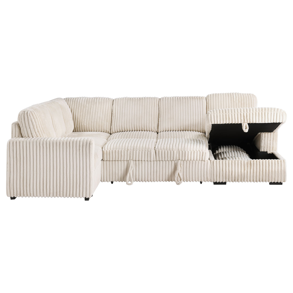 Devonshire Sleeper Sectional with Pop-Up Bed & Storage Chaise - Camel Corduroy – view 11