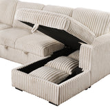 Devonshire Sleeper Sectional with Pop-Up Bed & Storage Chaise - Camel Corduroy – view 16