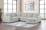 Devonshire Sleeper Sectional Sofa with Storage Chaise & Pop-Up Bed - Grey Corduroy – view 1
