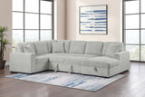 Devonshire Sleeper Sectional Sofa with Storage Chaise & Pop-Up Bed - Grey Corduroy – view 4