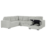Devonshire Sleeper Sectional Sofa with Storage Chaise & Pop-Up Bed - Grey Corduroy – view 6