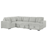 Devonshire Sleeper Sectional Sofa with Storage Chaise & Pop-Up Bed - Grey Corduroy – view 7