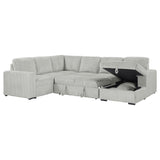 Devonshire Sleeper Sectional Sofa with Storage Chaise & Pop-Up Bed - Grey Corduroy – view 8