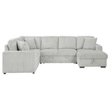 Devonshire Sleeper Sectional Sofa with Storage Chaise & Pop-Up Bed - Grey Corduroy – view 9
