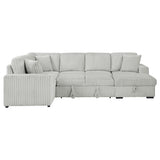 Devonshire Sleeper Sectional Sofa with Storage Chaise & Pop-Up Bed - Grey Corduroy – view 10