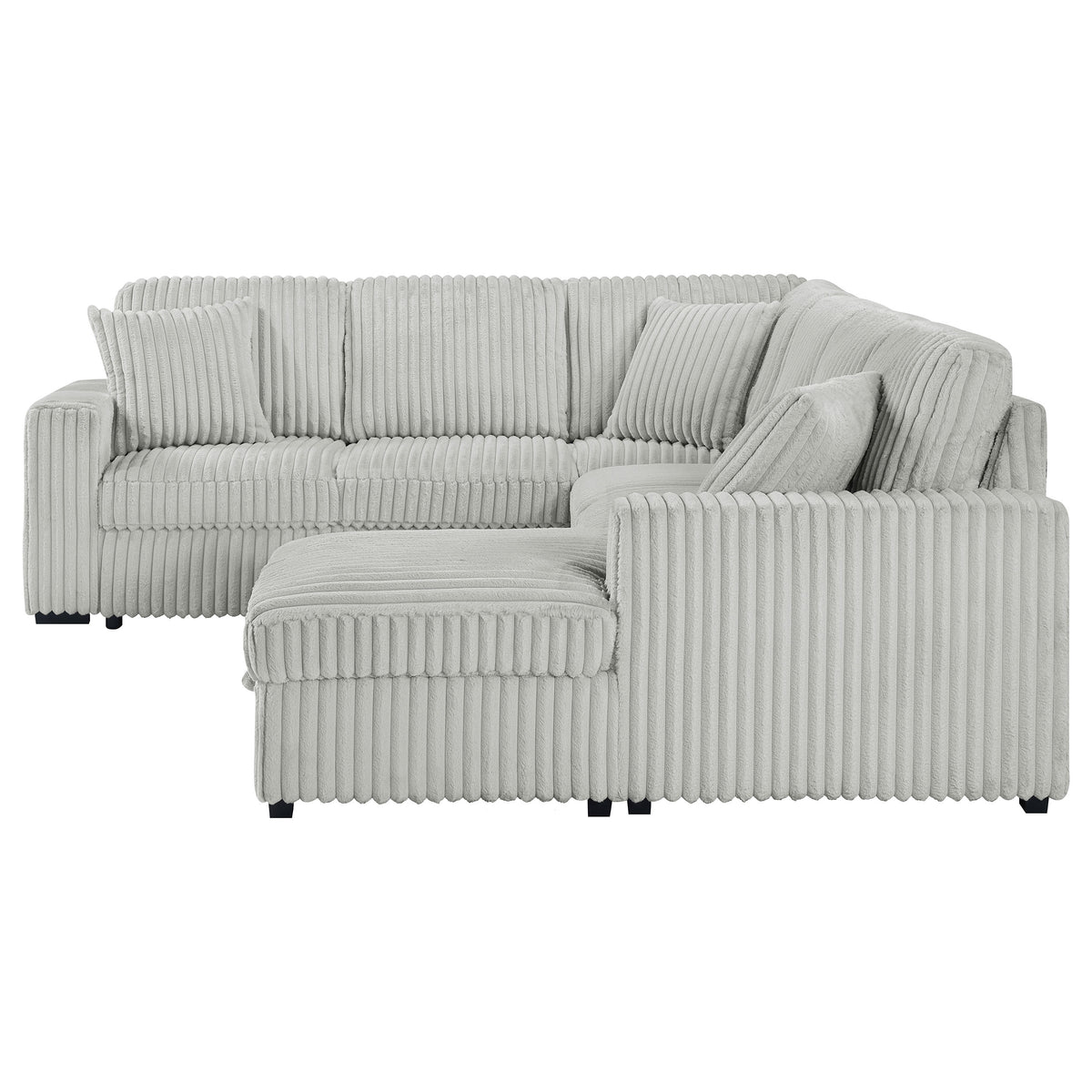Devonshire Sleeper Sectional Sofa with Storage Chaise & Pop-Up Bed - Grey Corduroy – view 12