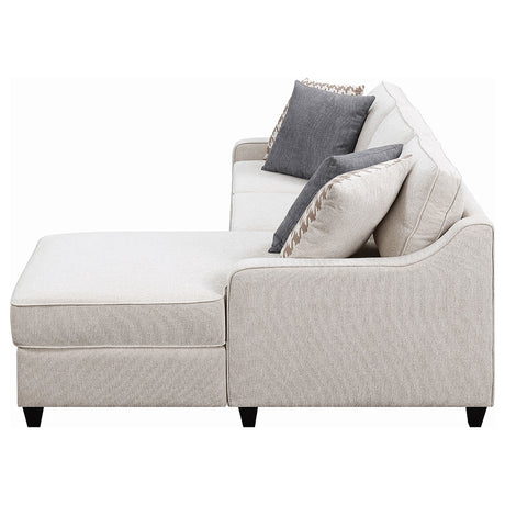 Mcloughlin Sloped Arm Sectional with Reversible Chaise - Platinum Chenille, Espresso Tapered Feet – view 4