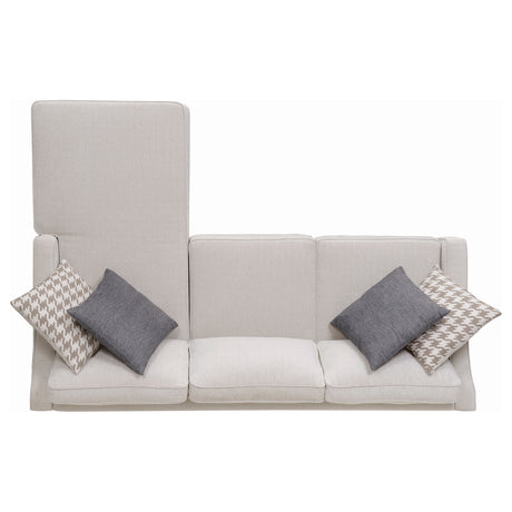 Mcloughlin Sloped Arm Sectional with Reversible Chaise - Platinum Chenille, Espresso Tapered Feet – view 7