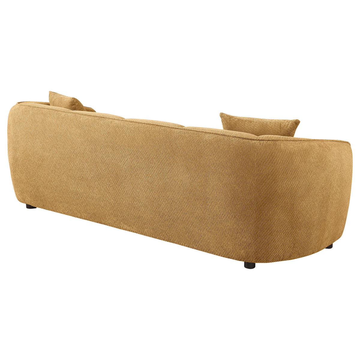 Aleisha Channel-Back Chenille Sofa, Loveseat & Chair - Rounded Shelter Arms in Mustard Yellow – view 10