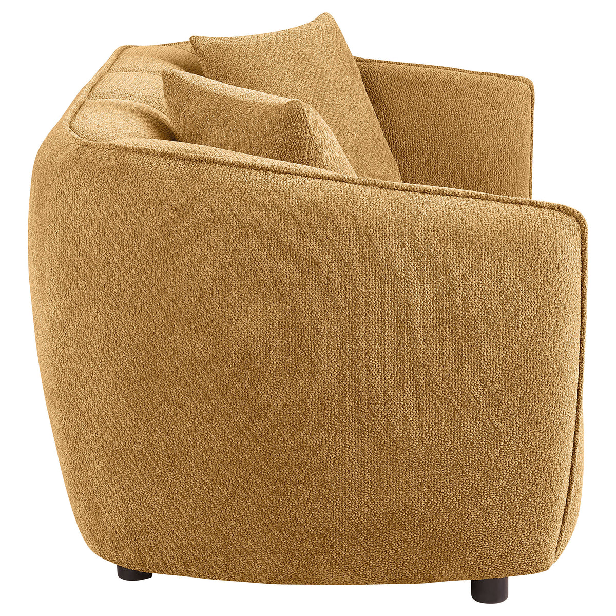 Aleisha Channel-Back Chenille Sofa, Loveseat & Chair - Rounded Shelter Arms in Mustard Yellow – view 20