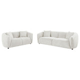 Aleisha Channel-Back Chenille Sofa, Loveseat & Accent Chair - 2pcs- Sofa + Loveseat
