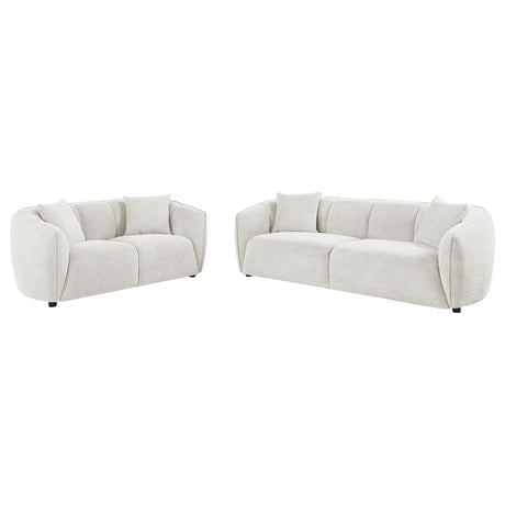 Aleisha Channel-Back Chenille Sofa, Loveseat & Accent Chair - 2pcs- Sofa + Loveseat