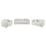 Aleisha Channel-Back Chenille Sofa, Loveseat & Accent Chair - 3pcs- Sofa + Loveseat + Accent Chair