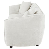 Aleisha Channel-Back Chenille Sofa, Loveseat & Accent Chair - Rounded Shelter Arms in Ivory, Living Room Sets – view 8