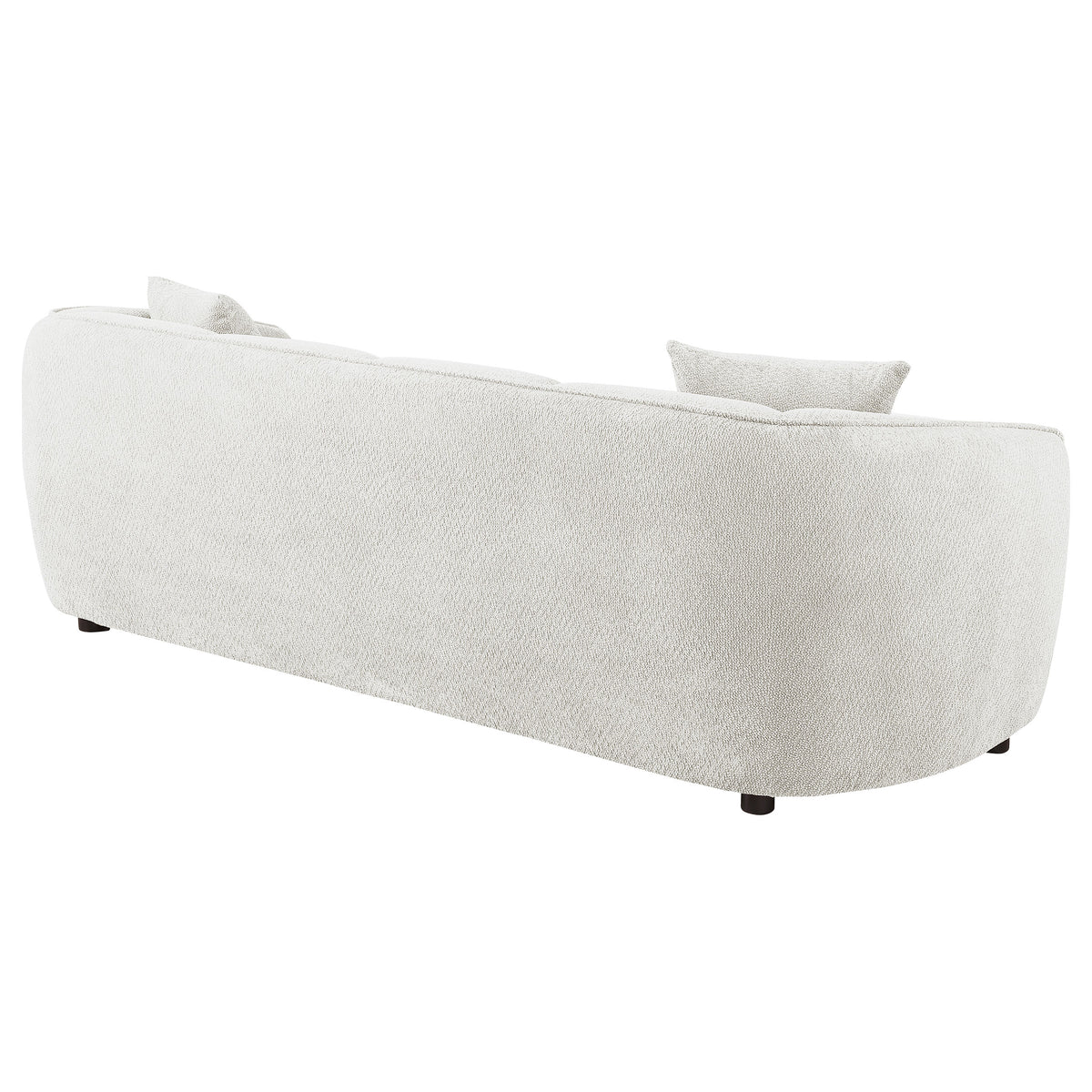 Aleisha Channel-Back Chenille Sofa, Loveseat & Accent Chair - Rounded Shelter Arms in Ivory, Living Room Sets – view 10