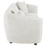 Aleisha Channel-Back Chenille Sofa, Loveseat & Accent Chair - Rounded Shelter Arms in Ivory, Living Room Sets – view 11