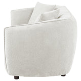 Aleisha Channel-Back Chenille Sofa, Loveseat & Accent Chair - Rounded Shelter Arms in Ivory, Living Room Sets – view 16