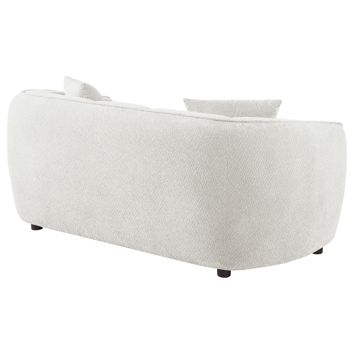 Aleisha Channel-Back Chenille Sofa, Loveseat & Accent Chair - Rounded Shelter Arms in Ivory, Living Room Sets – view 18