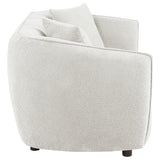 Aleisha Channel-Back Chenille Sofa, Loveseat & Accent Chair - Rounded Shelter Arms in Ivory, Living Room Sets – view 19