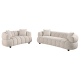 Whitney Channel Tufted Boucle Sofa, Loveseat & Accent Chair - 2pcs- Sofa + Loveseat