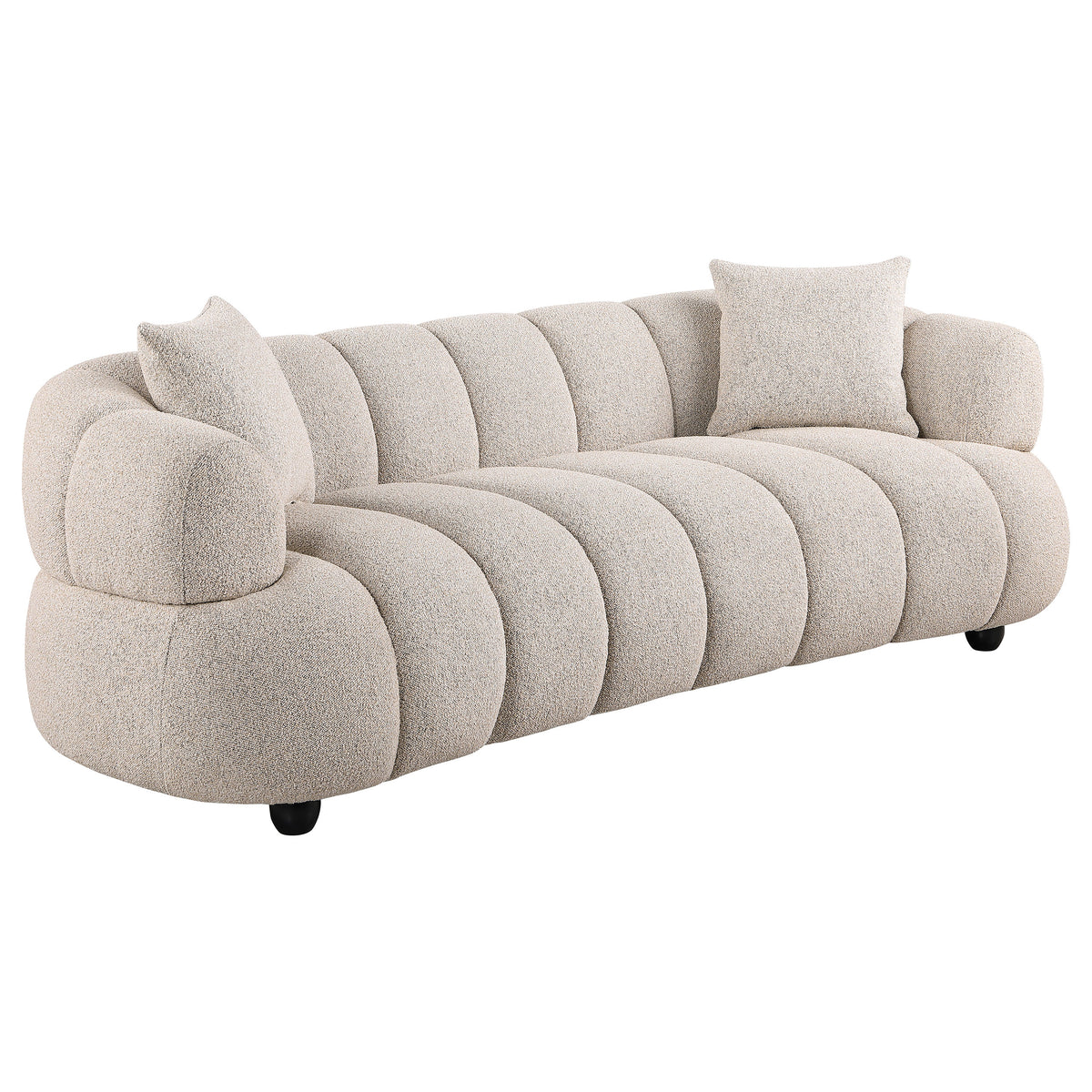 Whitney Channel Tufted Boucle Sofa, Loveseat & Accent Chair - Sofa