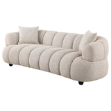 Whitney Channel Tufted Boucle Sofa, Loveseat & Accent Chair - Rounded Arms in Pebble, Contemporary Living Room Sets – view 7