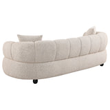 Whitney Channel Tufted Boucle Sofa, Loveseat & Accent Chair - Rounded Arms in Pebble, Contemporary Living Room Sets – view 9