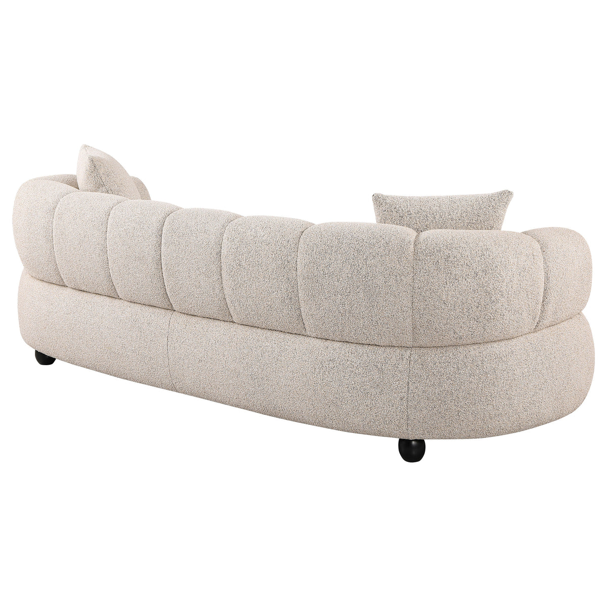 Whitney Channel Tufted Boucle Sofa, Loveseat & Accent Chair - Rounded Arms in Pebble, Contemporary Living Room Sets – view 10