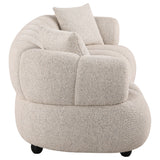 Whitney Channel Tufted Boucle Sofa, Loveseat & Accent Chair - Rounded Arms in Pebble, Contemporary Living Room Sets – view 11