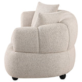 Whitney Channel Tufted Boucle Sofa, Loveseat & Accent Chair - Rounded Arms in Pebble, Contemporary Living Room Sets – view 17